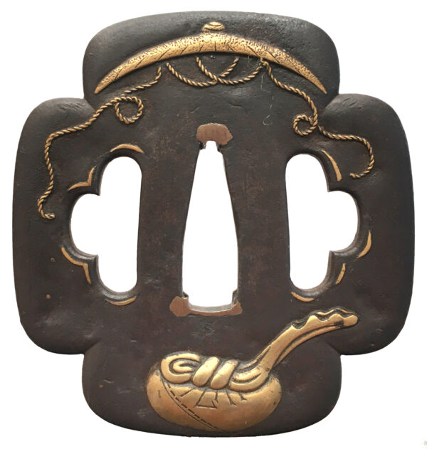 Tsuba Jingo Hotei Daikoku omote