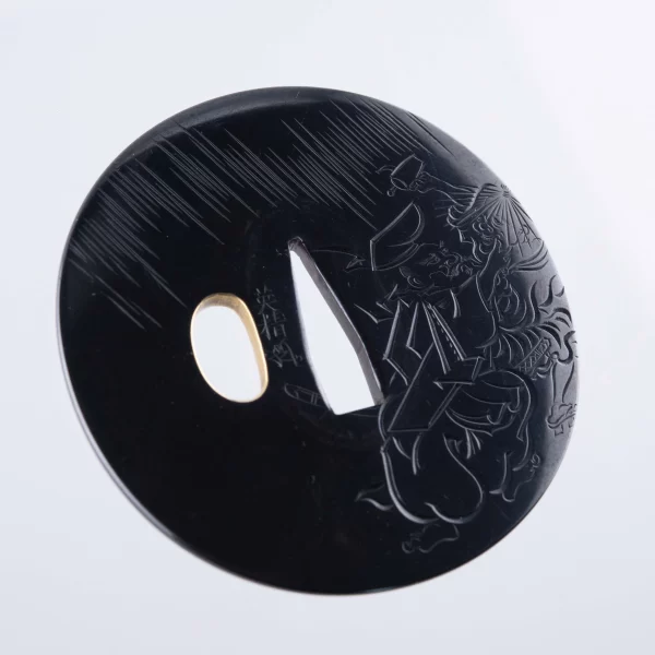 A Shakudo Katakiribori Tsuba by Yokoya Terukiyo