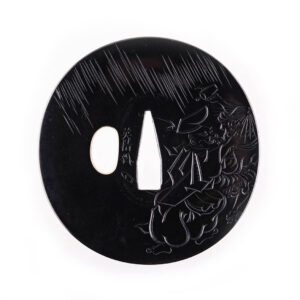 A Shakudo Katakiribori Tsuba by Yokoya Terukiyo