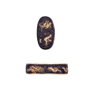 Fuchi Kashira Dragon in waves