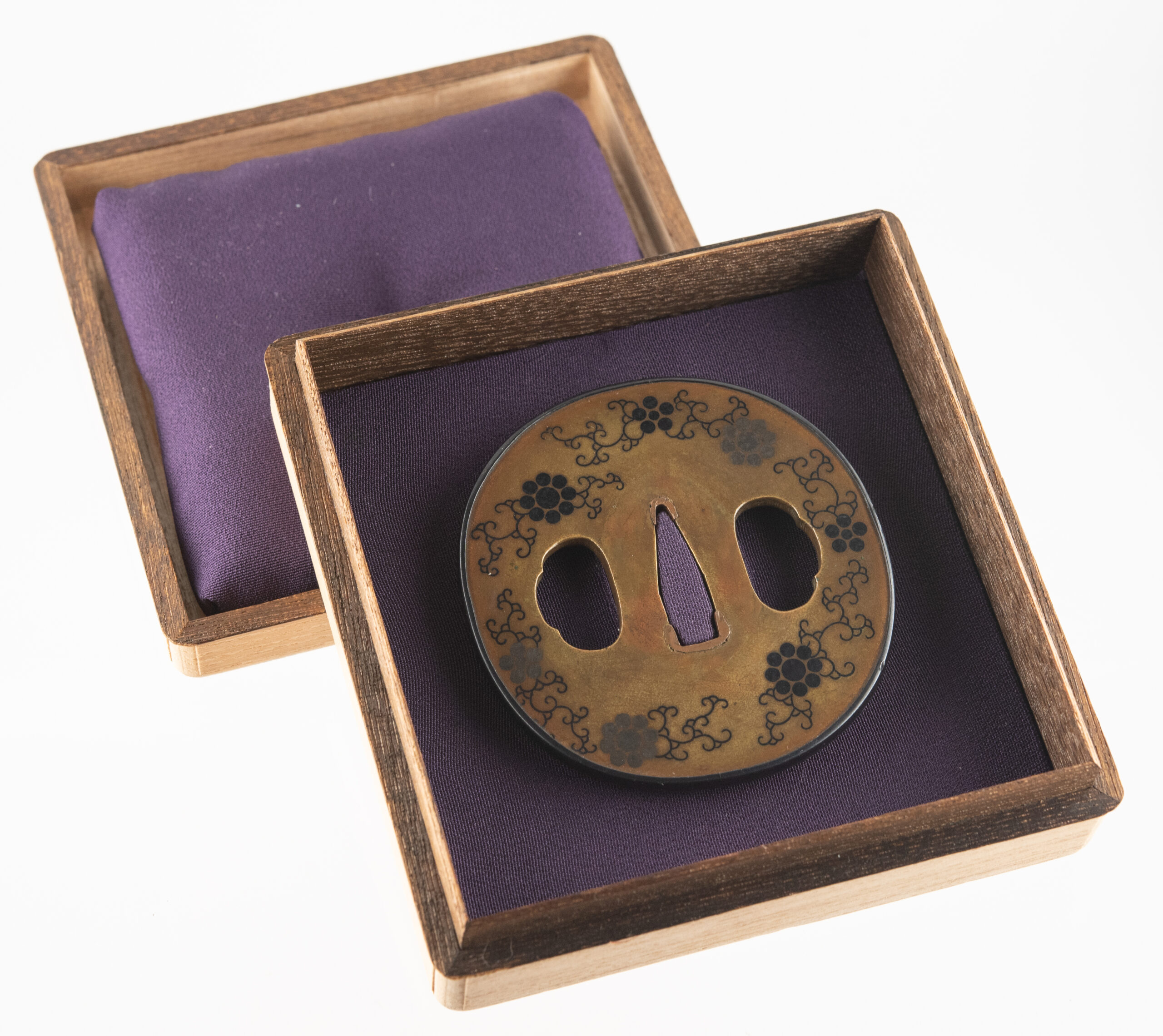 Tsuba Kaga Zogan sentoku mon zogan