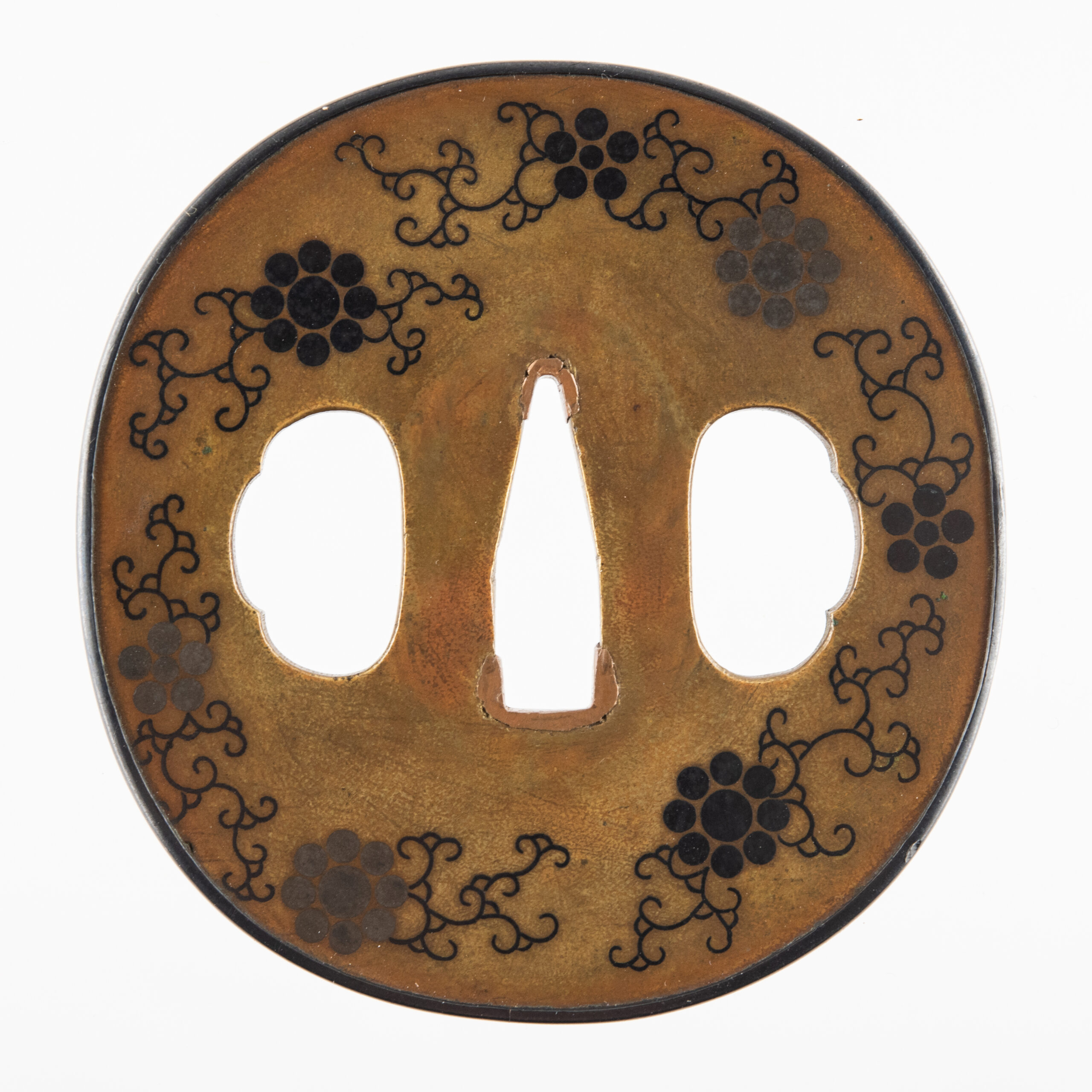 Tsuba Kaga Zogan sentoku mon zogan