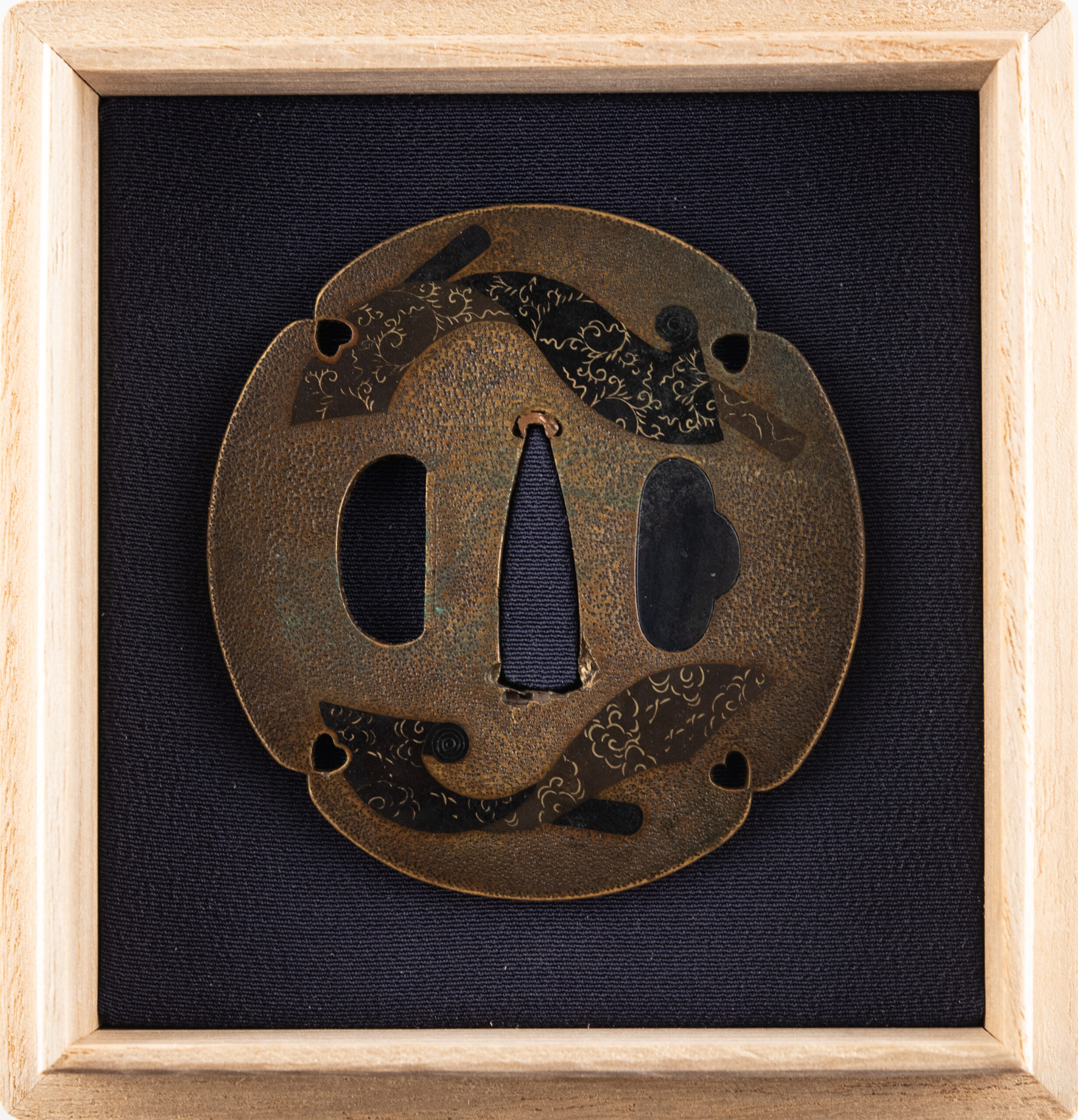 Tsuba Umetada Sentoku silk rolls