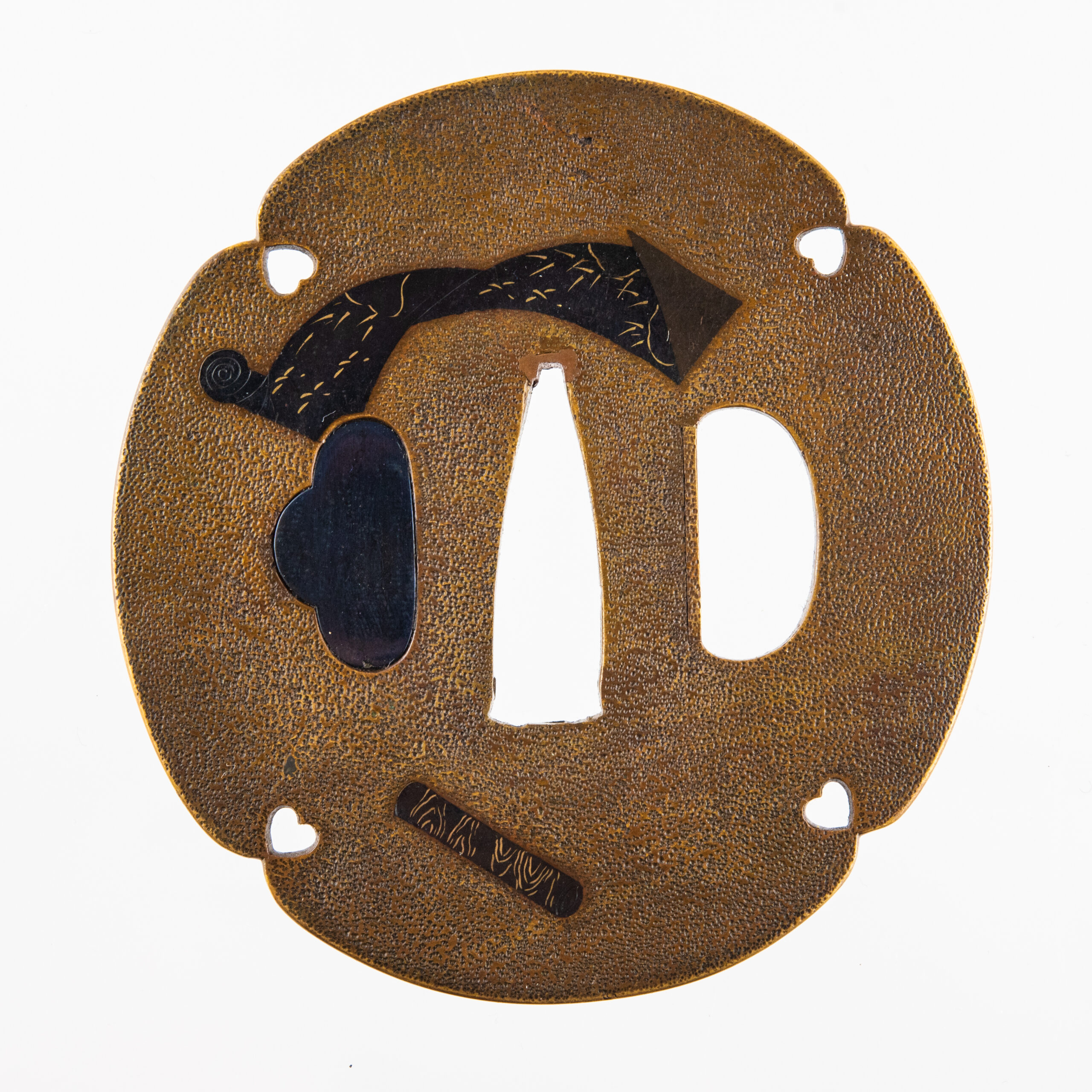 Tsuba Umetada Sentoku silk rolls
