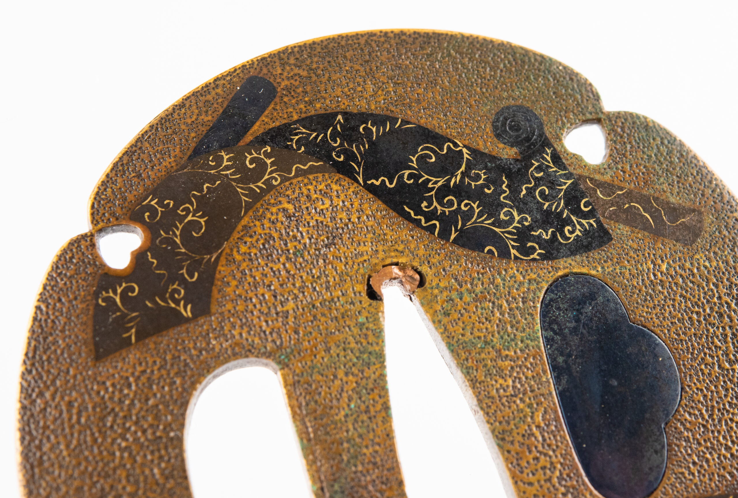 Tsuba Umetada Sentoku silk rolls
