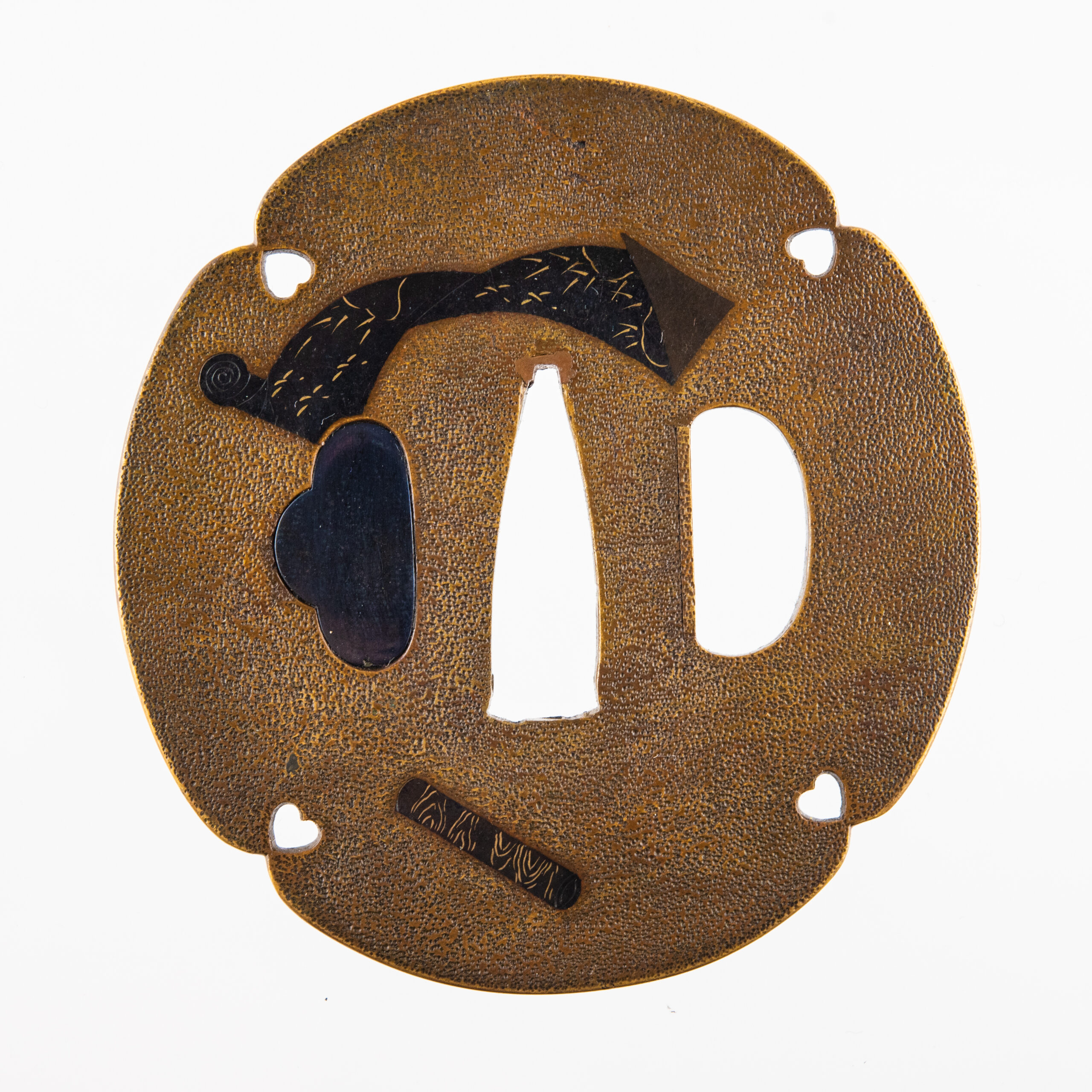 Tsuba Umetada Sentoku silk rolls