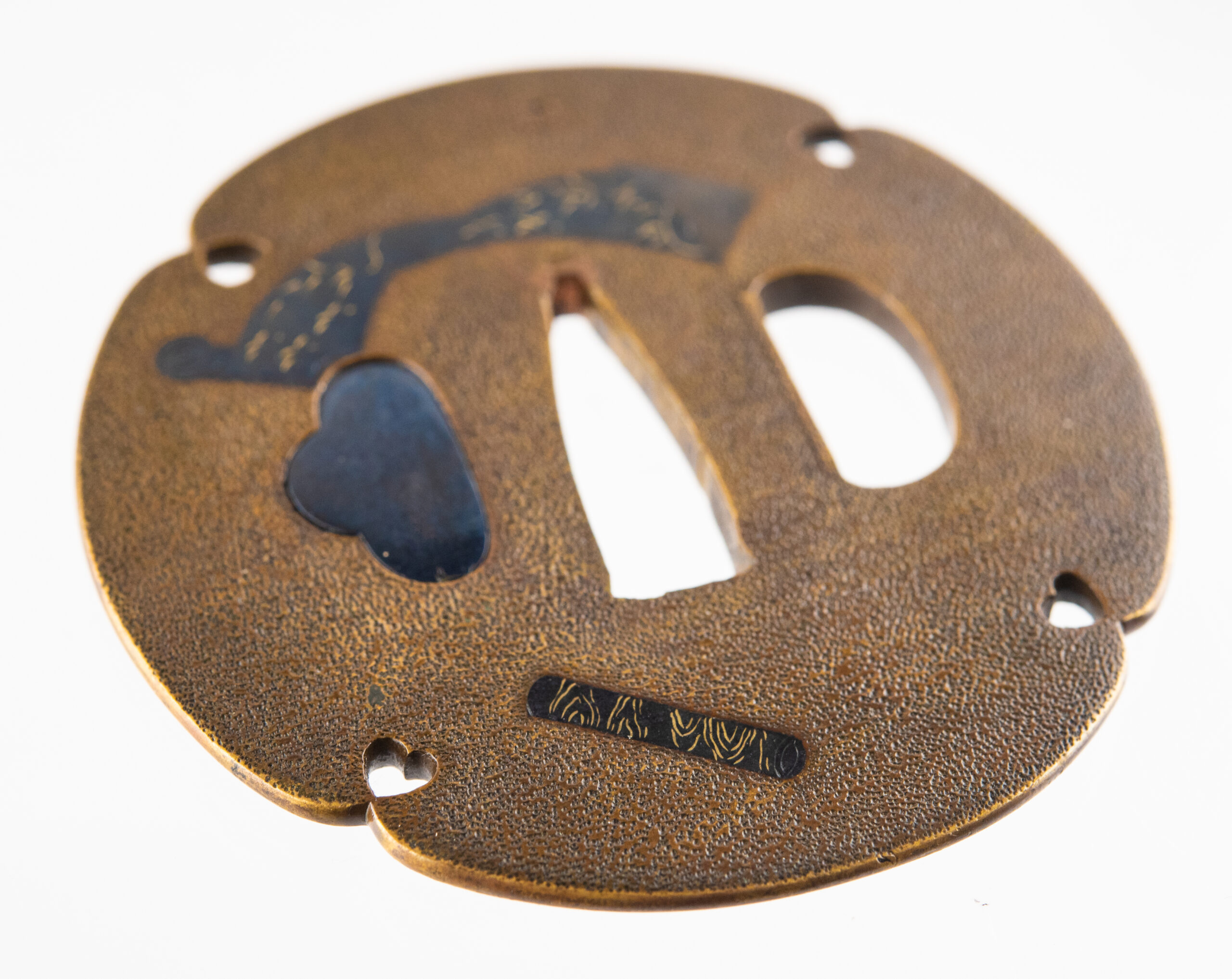 Tsuba Umetada Sentoku silk rolls