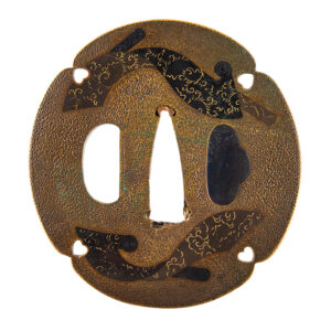 Tsuba Umetada Sentoku silk rolls